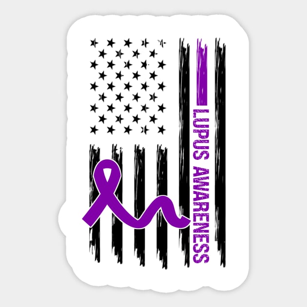 Lupus Awareness Flag Sticker by Geek-Down-Apparel